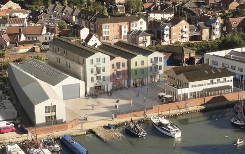 Aerial view of the Longshed